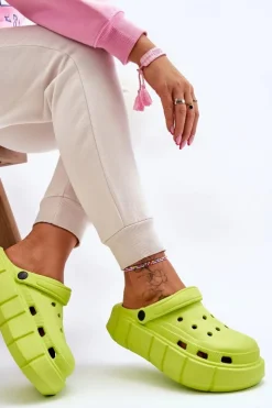 Hot Boto Damskie Piankowe Na Platformie Limonkowe Beckett