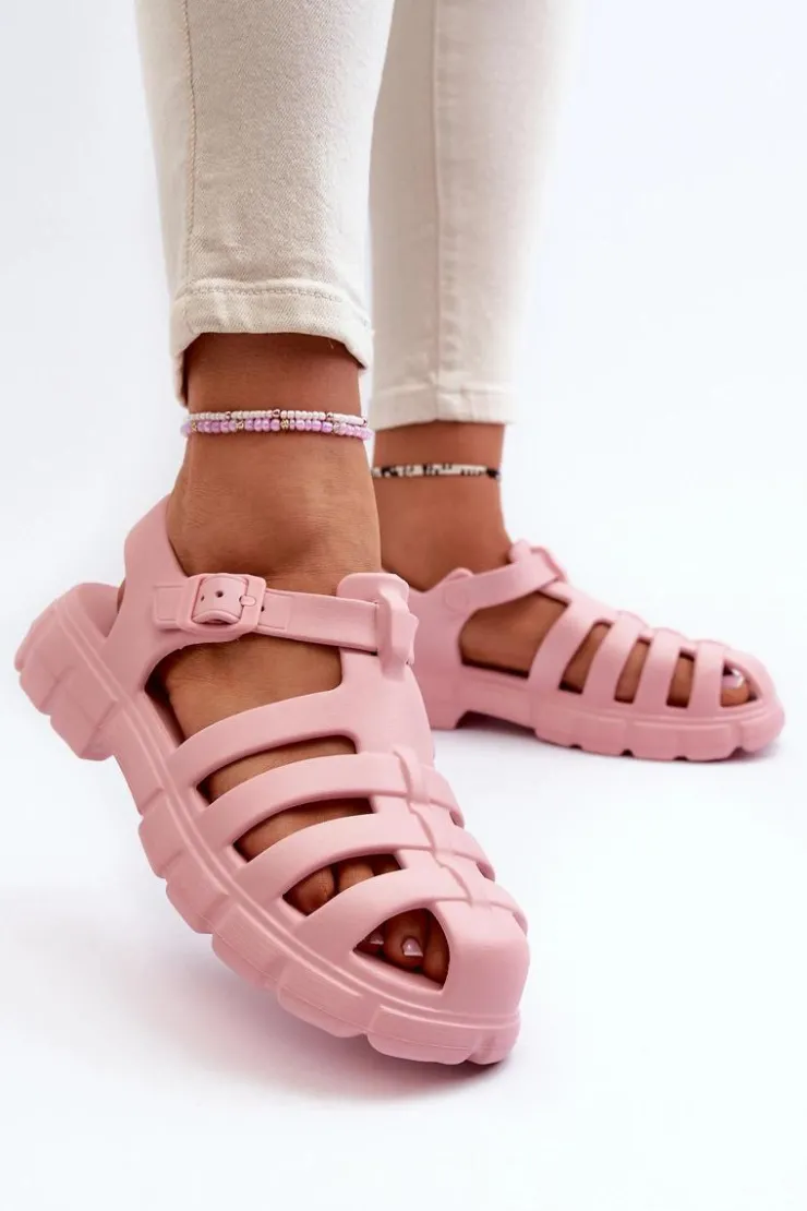 Clearance Boto Damskie Piankowe Sandały Rzymianki Różowe Gasaria Różowy