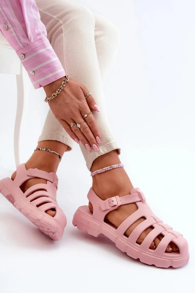 Clearance Boto Damskie Piankowe Sandały Rzymianki Różowe Gasaria Różowy