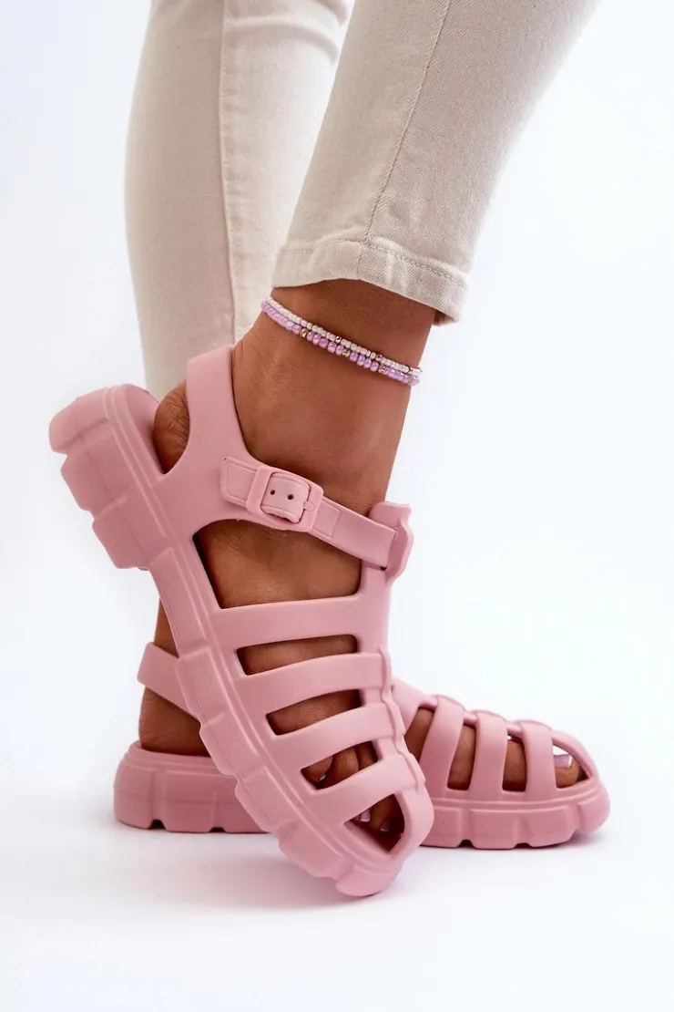 Clearance Boto Damskie Piankowe Sandały Rzymianki Różowe Gasaria Różowy