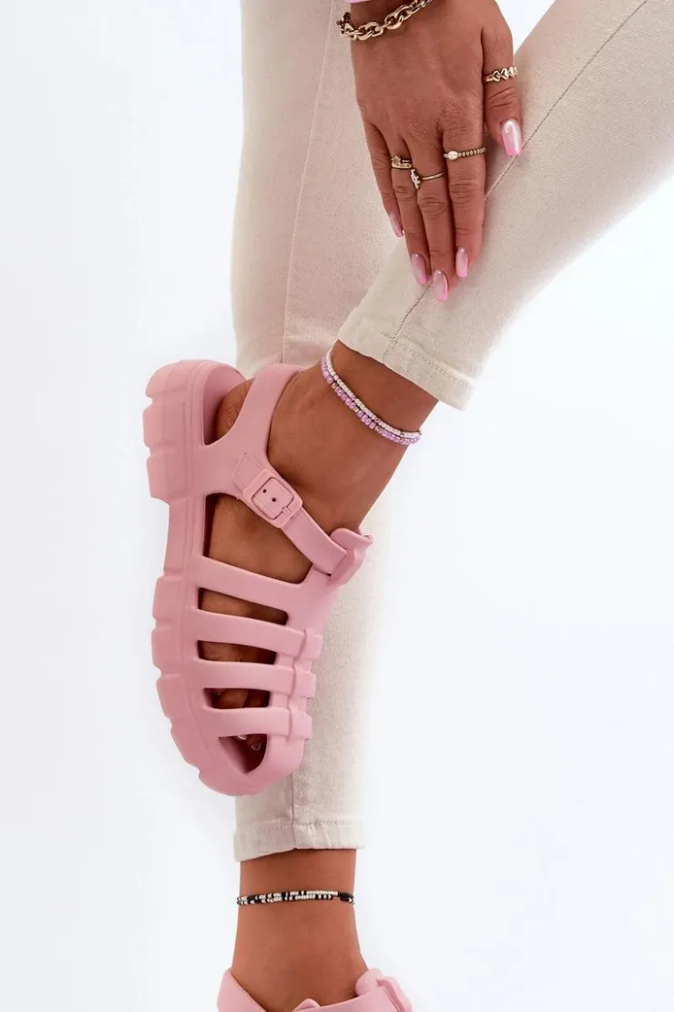 Clearance Boto Damskie Piankowe Sandały Rzymianki Różowe Gasaria Różowy