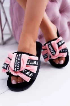 Boto Klapki Damskie Klasyczne*Damskie Różowe Klapki Z Napisami Lu Boo News