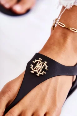 Boto Sandały Gumowe|Sandały Płaskie*Damskie Sandałki Czarne Sonner