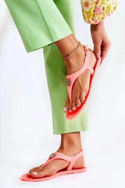 Online Boto Damskie Sandałki Neonowe Pomarańczowe Sonner