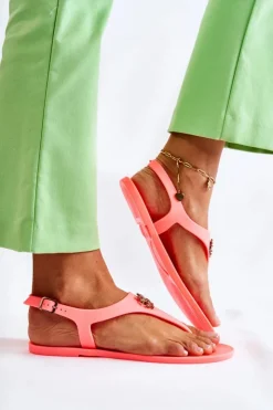 Online Boto Damskie Sandałki Neonowe Pomarańczowe Sonner