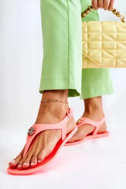 Online Boto Damskie Sandałki Neonowe Pomarańczowe Sonner