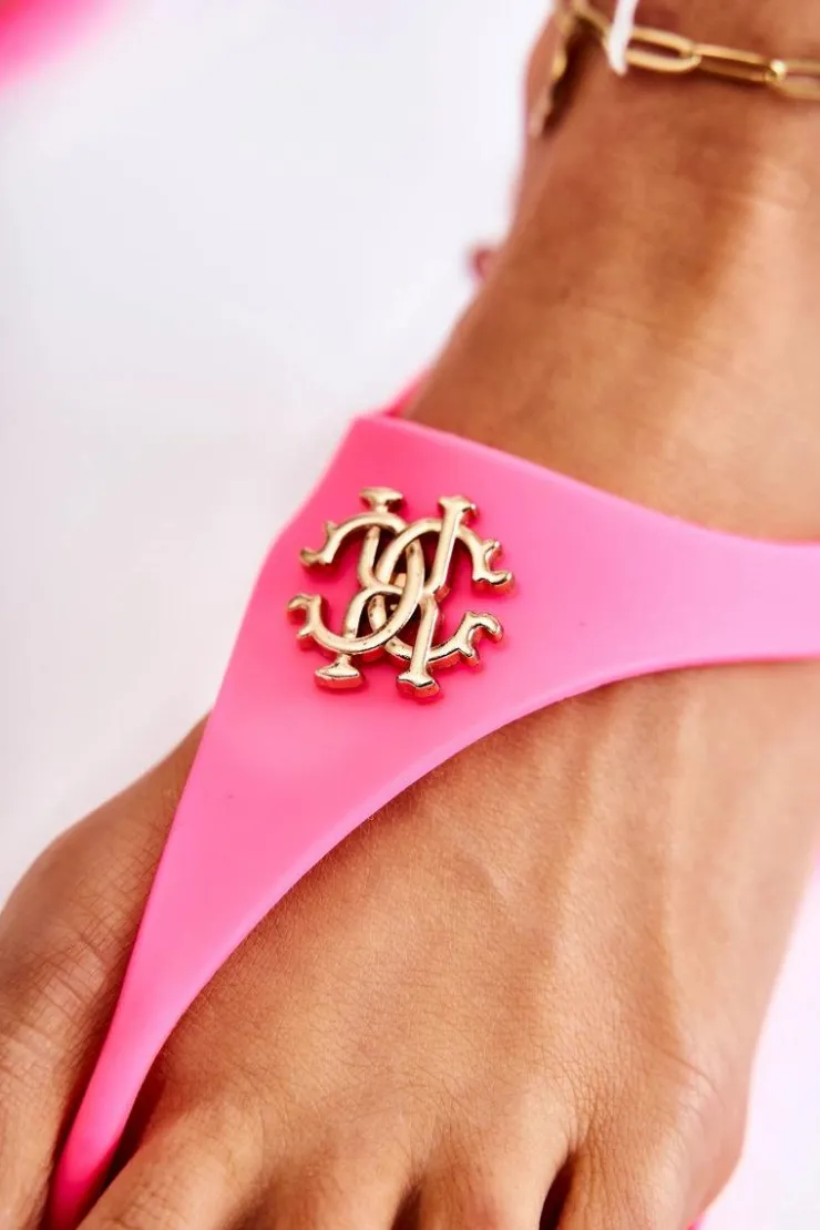 Boto Sandały Gumowe|Sandały Płaskie*Damskie Sandałki Neonowe Różowe Sonner