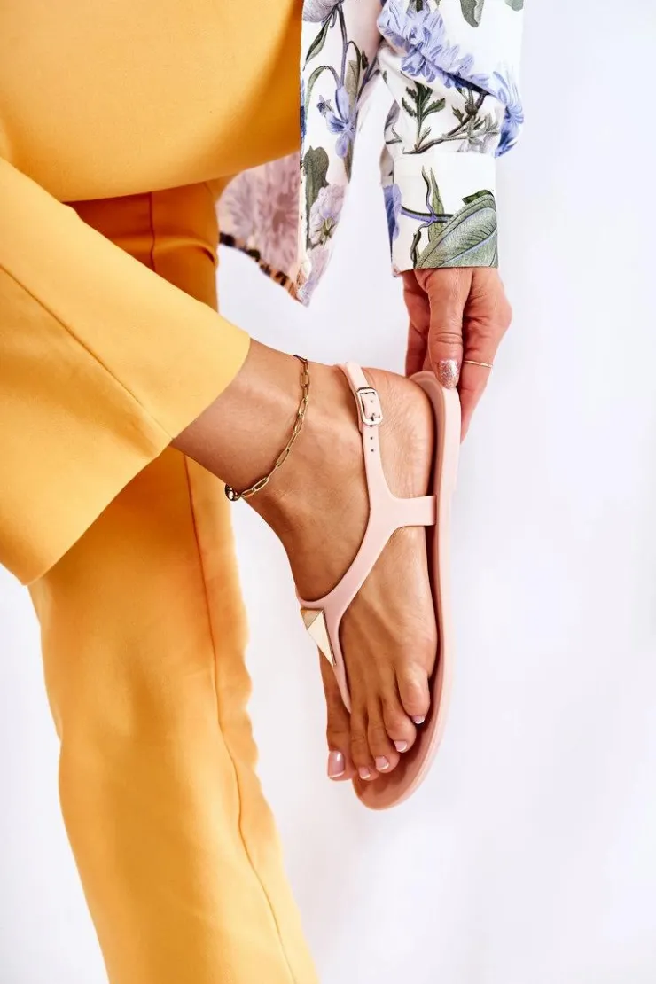 Best Boto Damskie Sandałki Nude Storm