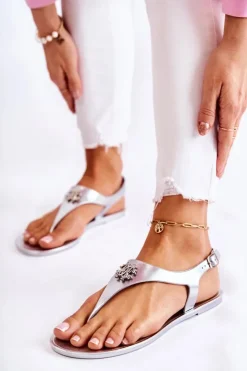 Damskie Boto Damskie Sandałki Srebrne Sonner