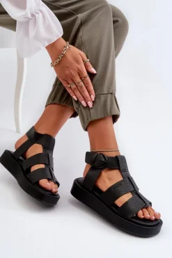 Damskie Big Star Shoes Damskie Sandały Big Star NN274071 Czarne