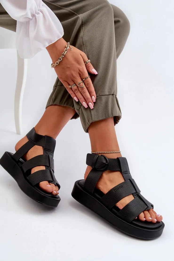 Damskie Big Star Shoes Damskie Sandały Big Star NN274071 Czarne