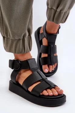 Damskie Big Star Shoes Damskie Sandały Big Star NN274071 Czarne