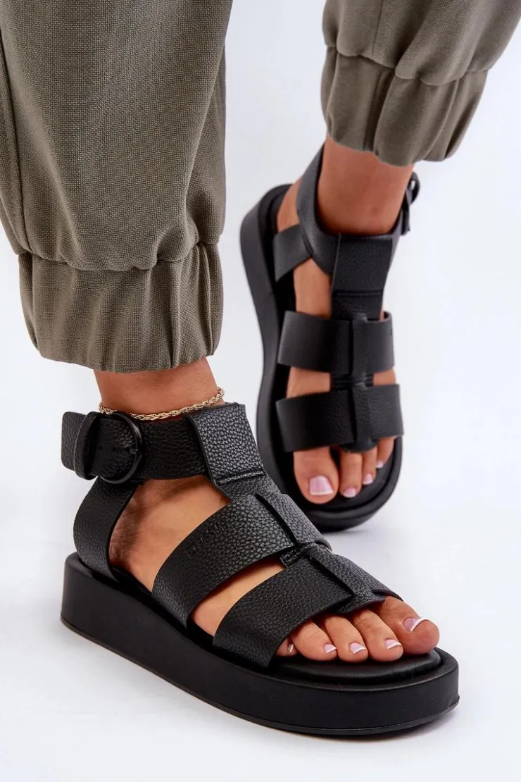 Damskie Big Star Shoes Damskie Sandały Big Star NN274071 Czarne