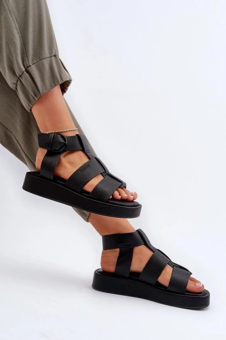 Damskie Big Star Shoes Damskie Sandały Big Star NN274071 Czarne