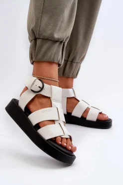 Big Star Shoes Sandały Big Star|Sandały Płaskie*Damskie Sandały Big Star NN274072 Białe