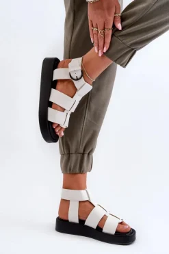 Big Star Shoes Sandały Big Star|Sandały Płaskie*Damskie Sandały Big Star NN274072 Białe