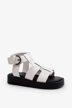 Big Star Shoes Sandały Big Star|Sandały Płaskie*Damskie Sandały Big Star NN274072 Białe