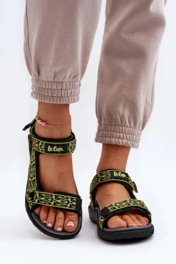 Discount Lee Cooper Damskie Sandały LCW-24-34-2609 Limonkowe