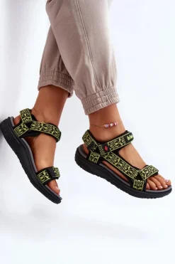 Discount Lee Cooper Damskie Sandały LCW-24-34-2609 Limonkowe