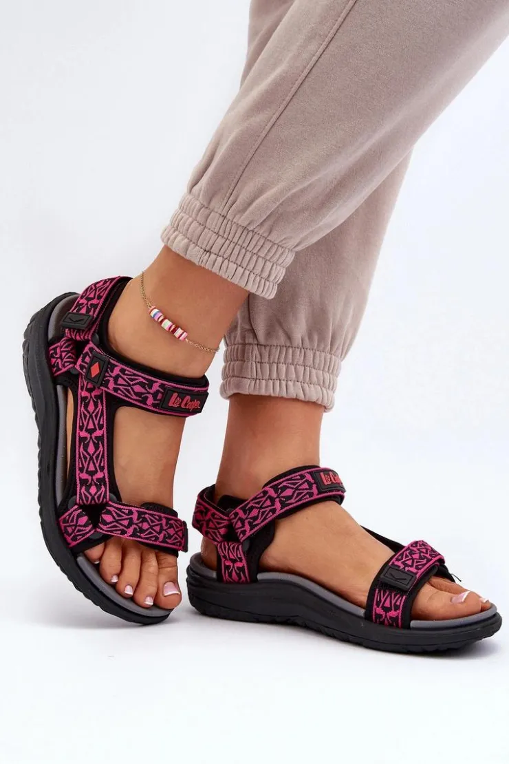 Lee Cooper Sandały Płaskie*Damskie Sandały LCW-24-34-2608 Fuksja