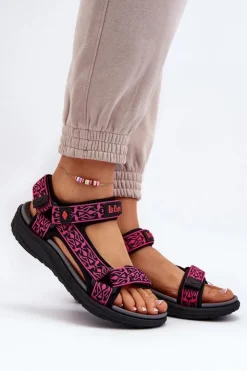 Lee Cooper Sandały Płaskie*Damskie Sandały LCW-24-34-2608 Fuksja