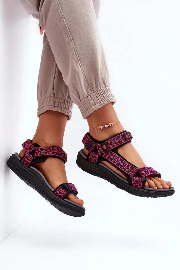 Lee Cooper Sandały Płaskie*Damskie Sandały LCW-24-34-2608 Fuksja