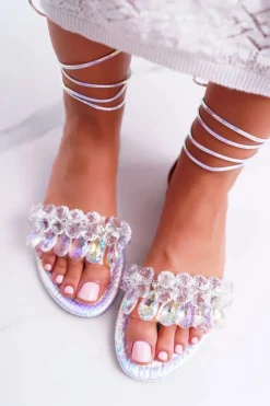 Discount Boto Damskie Sandały Lu Boo Kryształy Srebrne Madina