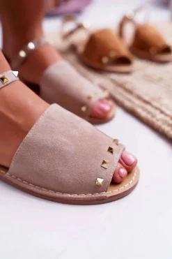 Damskie Boto Damskie Sandały Lu Boo Zamszowe Beżowe Silena