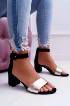 Best Maciejka Damskie Sandały Skórzane Zamszowe Czarne 04141-25/00-5