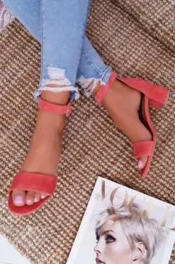 Damskie Maciejka Damskie Sandały Skórzane Zamszowe Różowe 04141-15/00-5