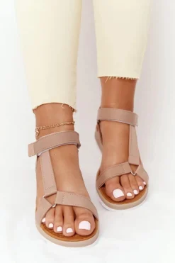 Damskie Boto Damskie Sandały Na Gumowej Podeszwie Brązowe Stranger