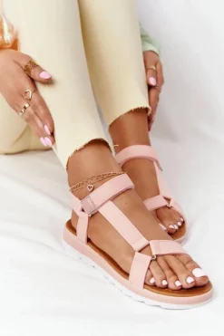 Boto Sandały Płaskie*Damskie Sandały Na Gumowej Podeszwie Koralowe Stranger