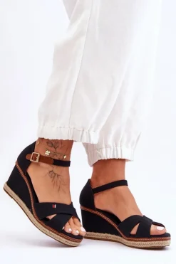 Boto Sandały Na Obcasie|Sandały Na Koturnie*Damskie Sandały Na Koturnie Czarne Janet