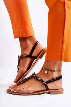 Hot Damskie buty S.Barski Damskie Sandały Na Lato Czarne Margery