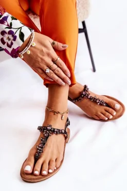 Hot Damskie buty S.Barski Damskie Sandały Na Lato Czarne Margery