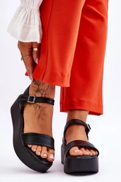 Damskie Buty damskie Vinceza Damskie Sandały Na Masywnej Platformie Czarne Casen