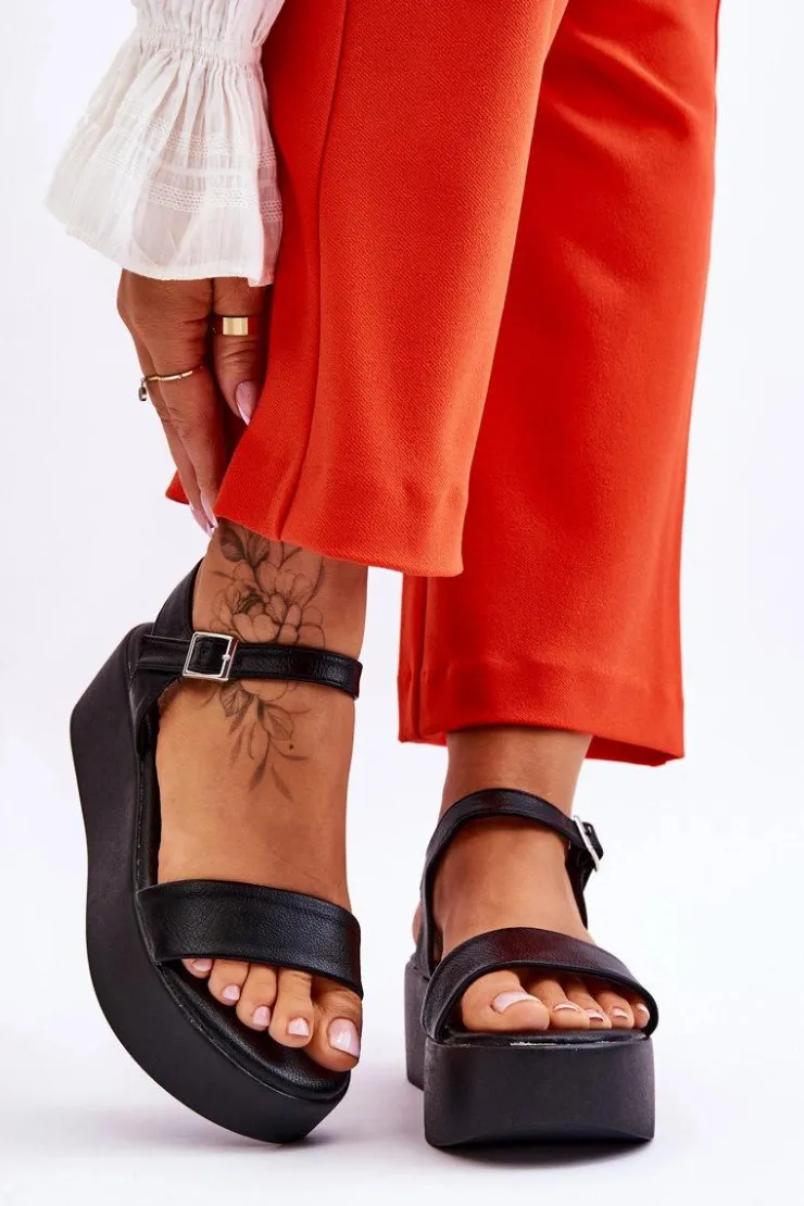 Damskie Buty damskie Vinceza Damskie Sandały Na Masywnej Platformie Czarne Casen