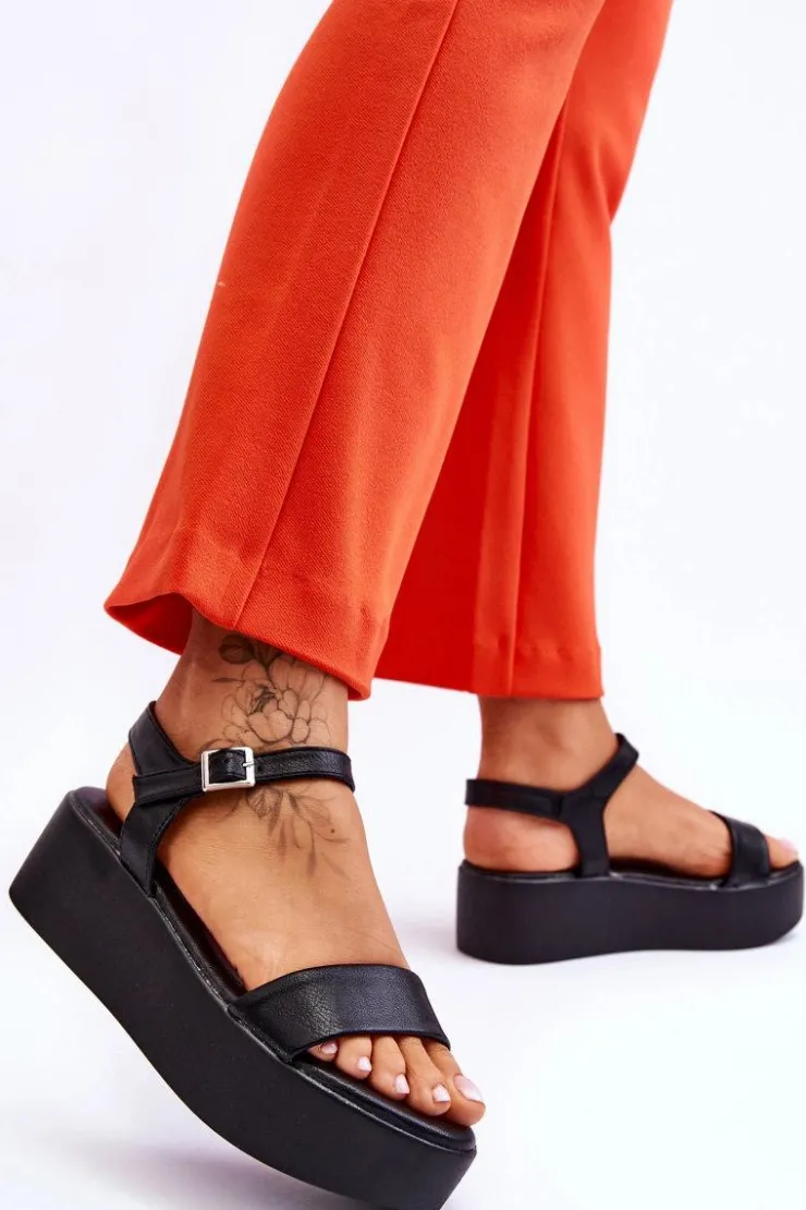 Damskie Buty damskie Vinceza Damskie Sandały Na Masywnej Platformie Czarne Casen