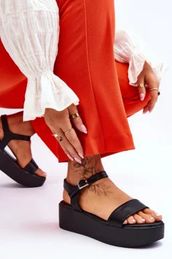 Damskie Buty damskie Vinceza Damskie Sandały Na Masywnej Platformie Czarne Casen