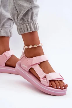 Outlet Big Star Shoes Damskie Sandały Na Platformie Big Star NN274A533 Różowe Różowy