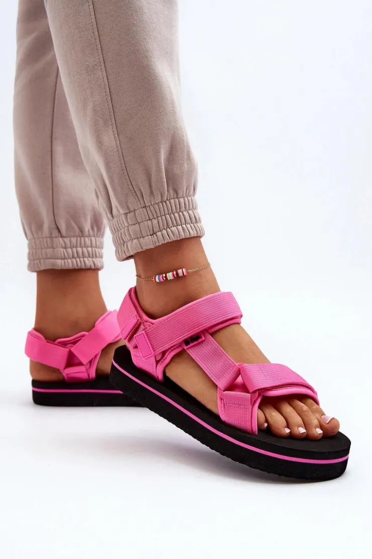 Sale Lee Cooper Damskie Sandały Na Platformie LCW-24-05-2750L Fuksja Różowy