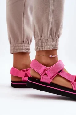 Sale Lee Cooper Damskie Sandały Na Platformie LCW-24-05-2750L Fuksja Różowy