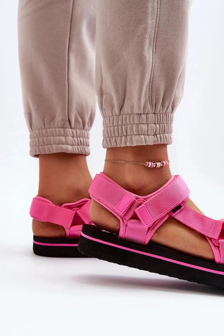 Sale Lee Cooper Damskie Sandały Na Platformie LCW-24-05-2750L Fuksja Różowy