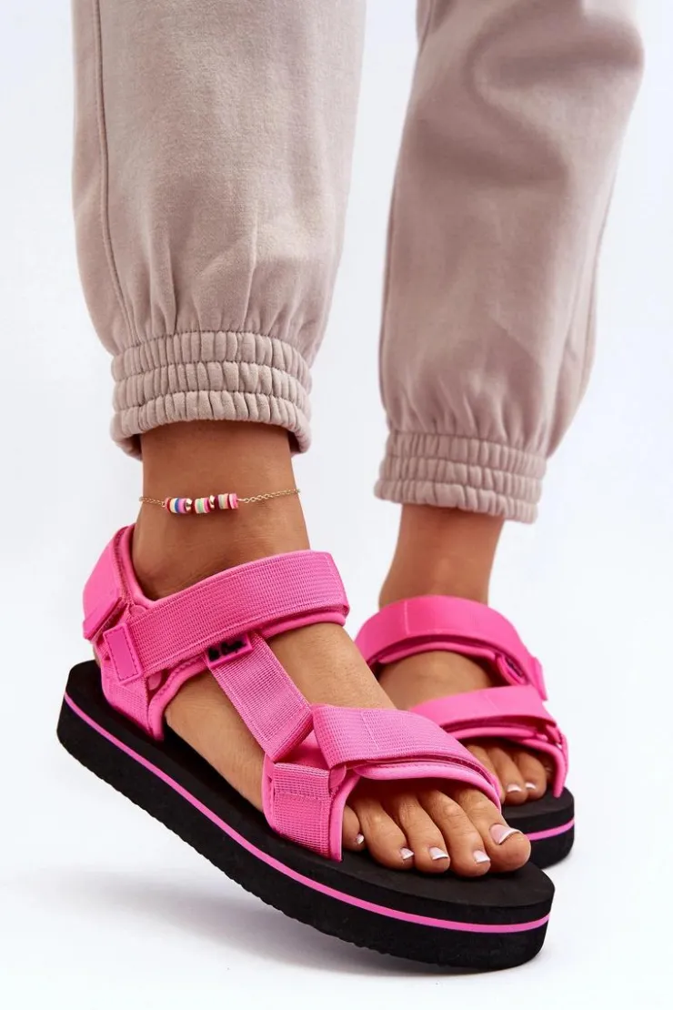 Sale Lee Cooper Damskie Sandały Na Platformie LCW-24-05-2750L Fuksja Różowy