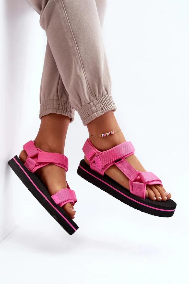 Sale Lee Cooper Damskie Sandały Na Platformie LCW-24-05-2750L Fuksja Różowy