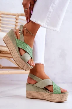 Clearance Boto Damskie Sandały Na Platformie Zielone Emmalee
