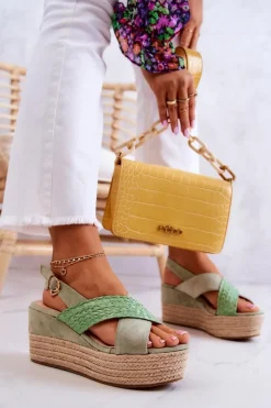 Clearance Boto Damskie Sandały Na Platformie Zielone Emmalee