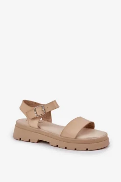 Damskie Boto Damskie Sandały Na Platformie Beżowe Evaretha