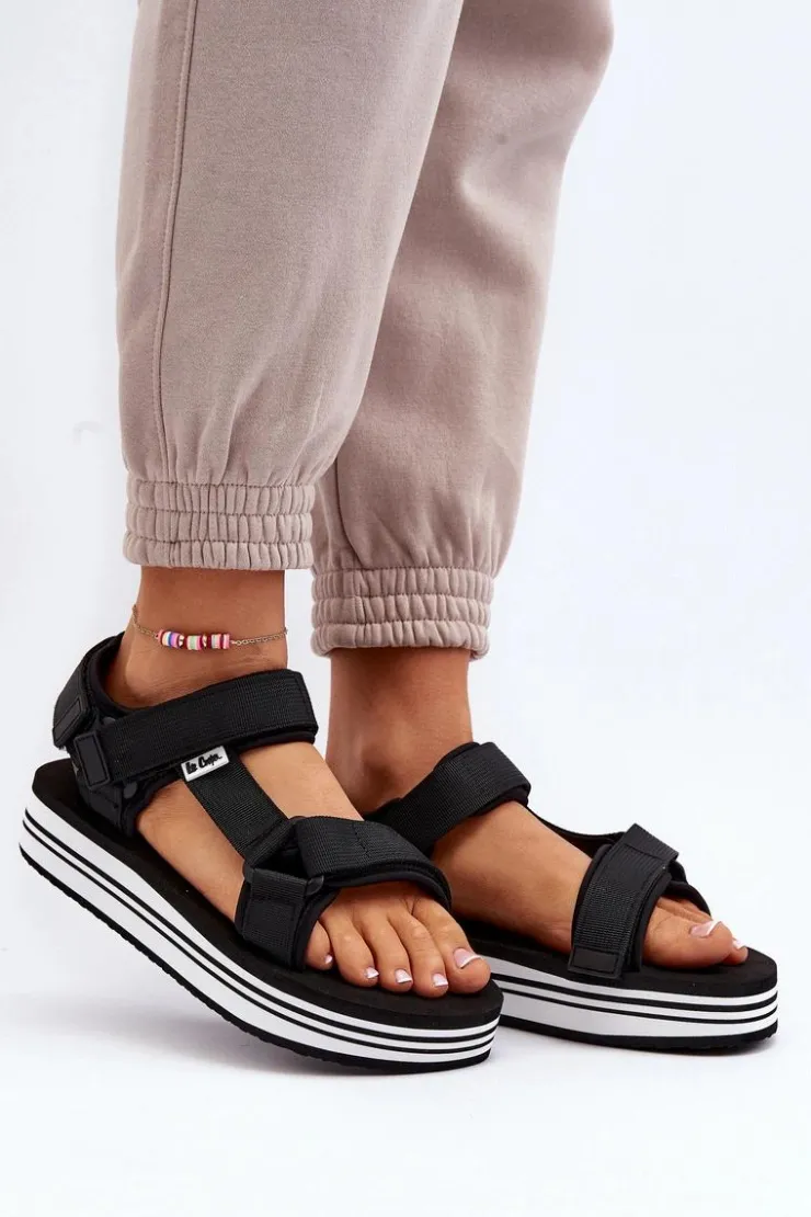 Damskie Lee Cooper Damskie Sandały Na Platformie LCW-24-05-2753 Czarne