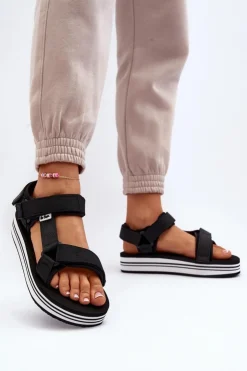 Damskie Lee Cooper Damskie Sandały Na Platformie LCW-24-05-2753 Czarne